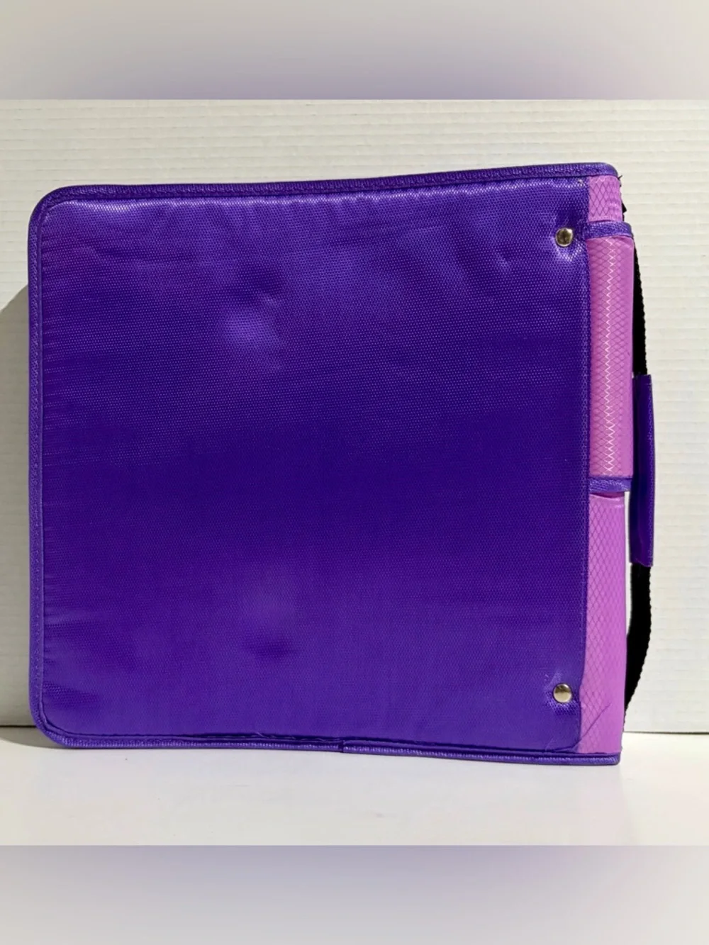 Y2K Mead Trapper Keeper Zip Purple Pink Padded 3 Ring 2” Binder Handle Snapper